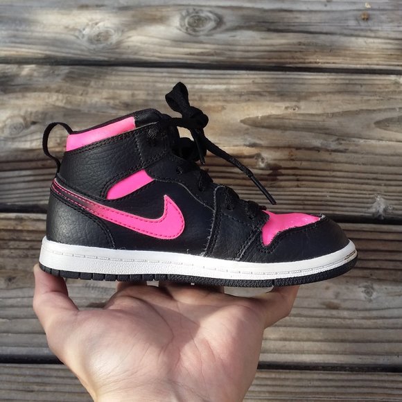Toddler TD Nike Air Jordan 1 High Hyper Pink Shoes Sneakers - Picture 3 of 8